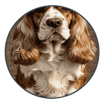 Washable Cocker Spaniel Dogs Area Rug