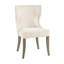 Chaise rembourrée avec dossier à oreilles - Crème, bois massif, assise de 22 po de largeur crème, pieds en bois, hauteur de l'ensemble de 27 po
