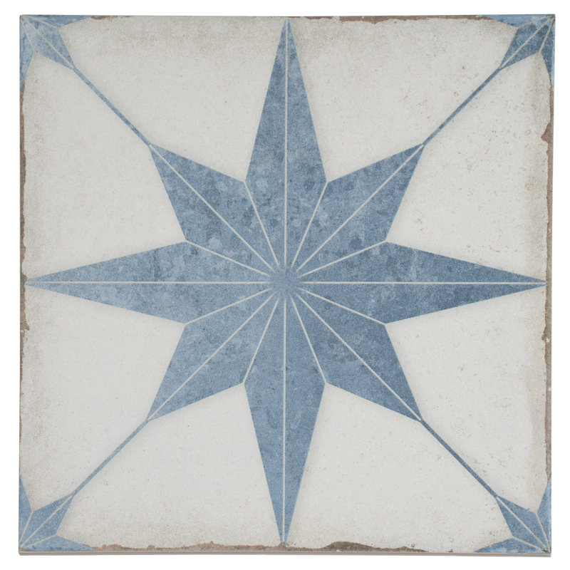 Carreau de mur et de plancher en porcelaine patinée blanche vieillie 8 x 8 Faenza (paquet de 6,46 pieds carrés / caisse) - paquet de 15