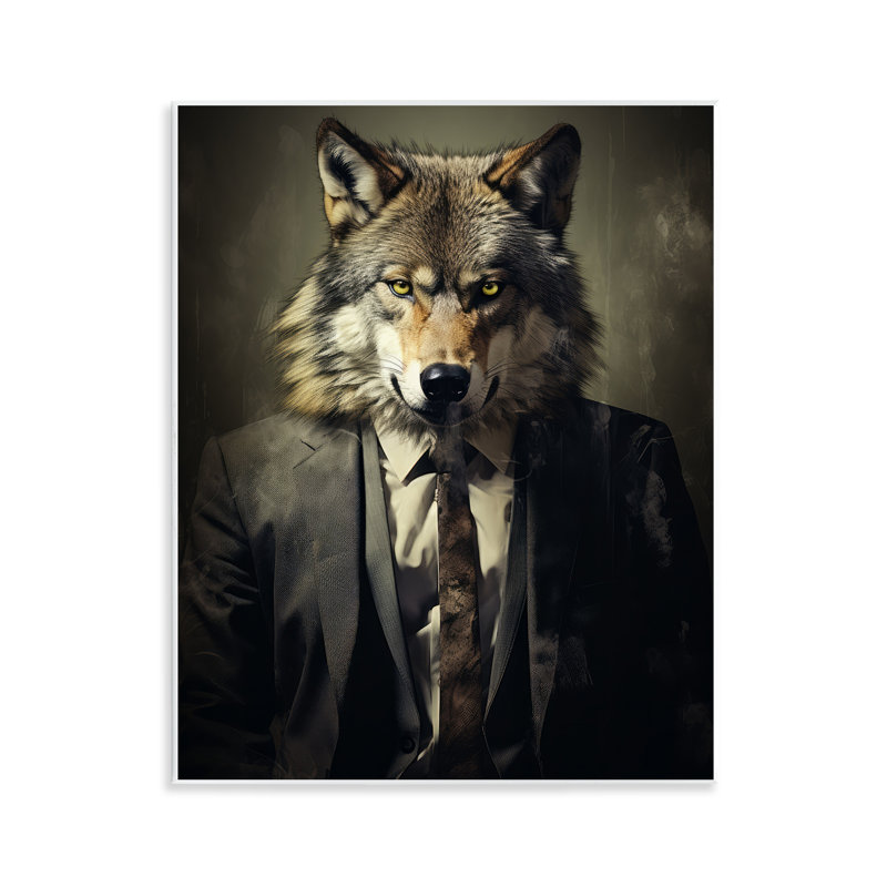Plaque murale «Fancy Wolf in suit», design par Ray Powers