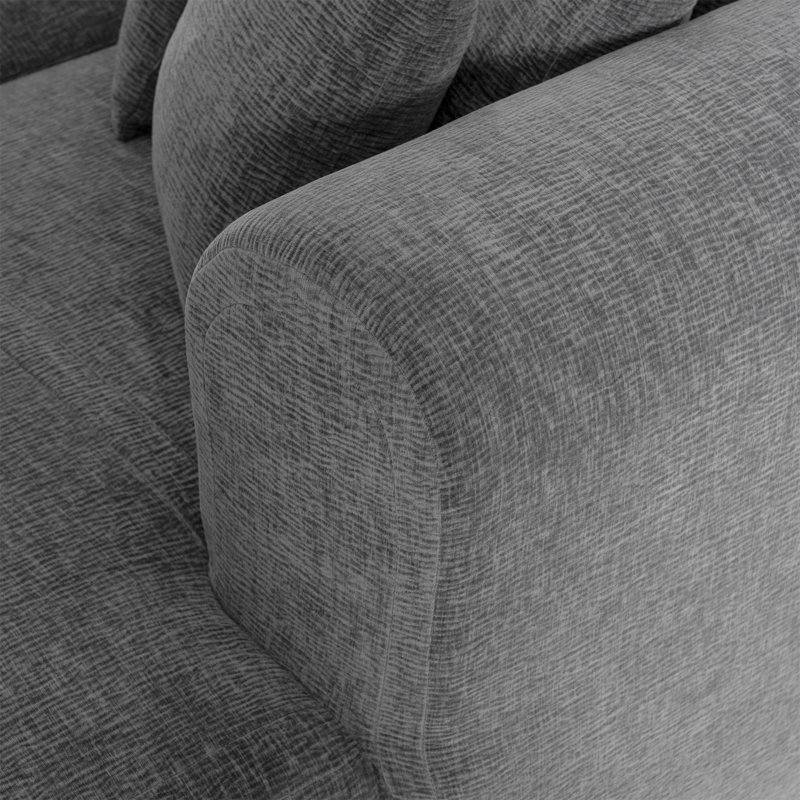 Canapé modulaire en L 107,5 po Boneless, Polyester gris