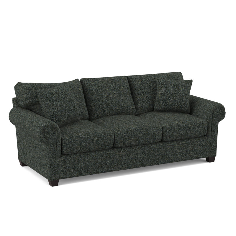 Grace 86" Round Arm Sofa with Reversible Cushions, Connelly Crow