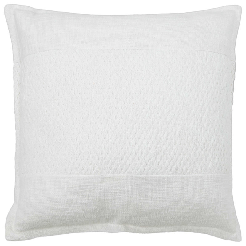 Colombe Flanged Cotton Throw Pillow, White