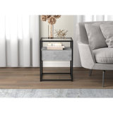 Table de bout avec plateau en verre Evelino