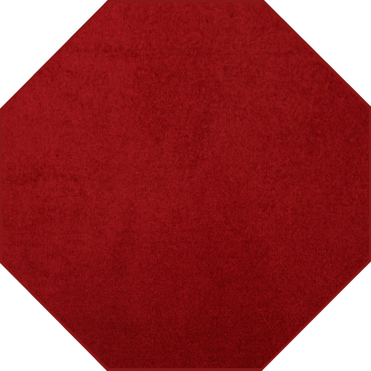 Ebern Designs Solid Color Octagon Shape Area Rugs Red Octagon