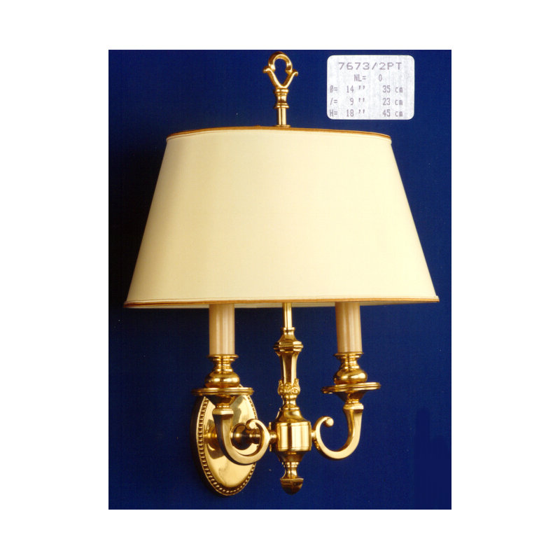 Cowie Candle Wall Light, Polished Brass