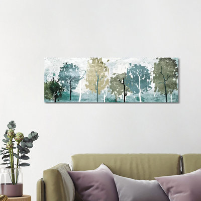 Abstract Forest 1 Piece Wrapped Canvas Panoramic Wall Art