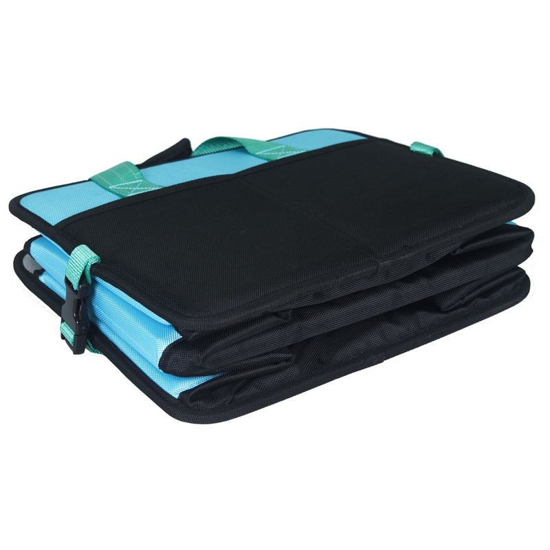 Small Blue Folding Travel Pet Bed with Nylon Handle