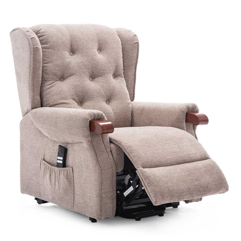 Avalon 83cm Wide Lift Assist Wing Chair Recliner, Beige