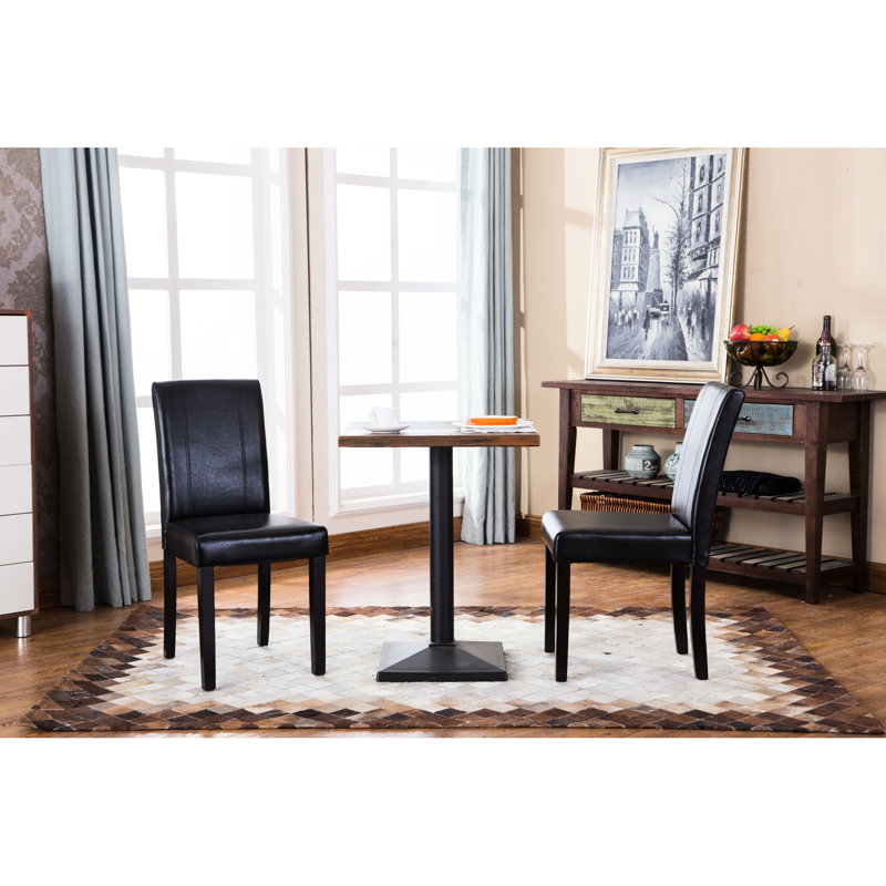 Chaise de style urbain, 2, en bois massif, noir, l 21 po x l 16,5 po x H 35,5 po, facile à nettoyer et revêtement noir