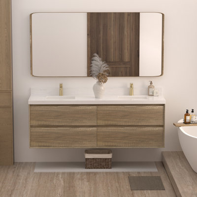 Meuble-lavabo flottant avec lavabo Tiberiu