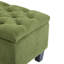 Banc repose-pieds avec rangement, surface bouclée verte, pieds en bois d'hévéa, capacité de 300 lb