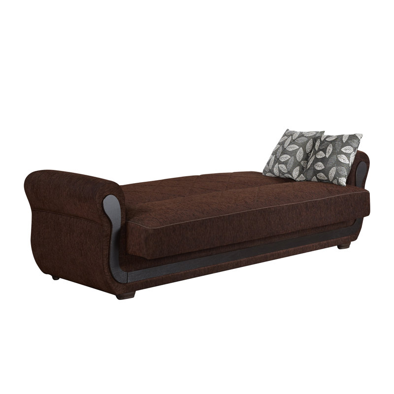 Zaylee Upholstered 91'' Sleeper Sofa, Brown