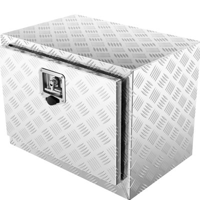 24 "17" 18 "Boîte de camion en aluminium robuste à plaque de diamant avec serrure et clés, verrou de remorque imperméable avec poignée en T pour camion, camionnette, remorque, organisation de boîte à outils 24" 17 "18", aluminium, étanche,