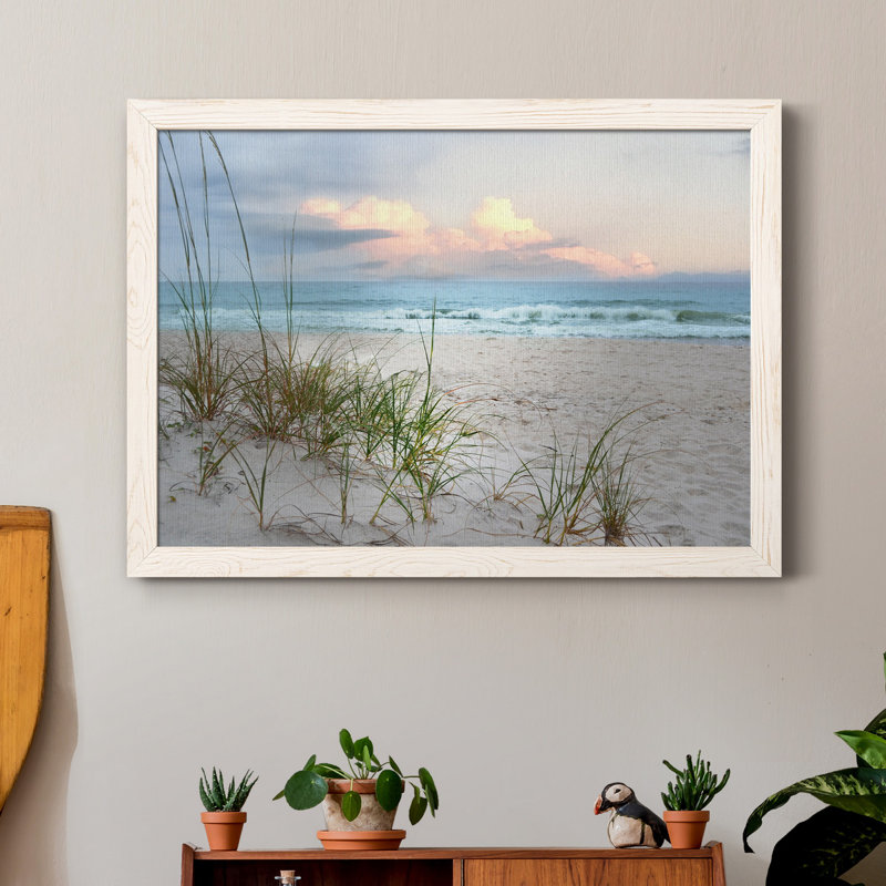 (It is broken ) Beach Driftwood - Photograph Print on Canvas Size: 31" H x 44" W x 1" D, Frame Color: White