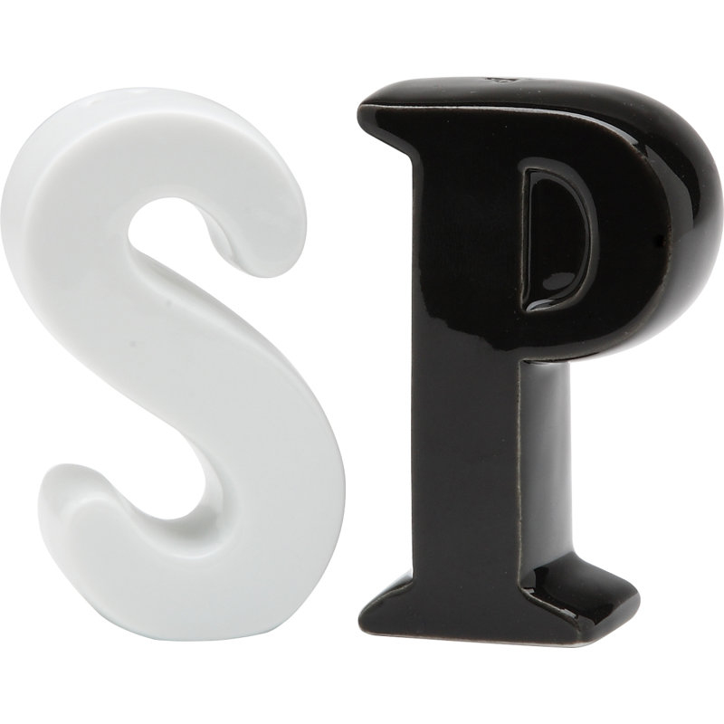 Cosmos Gifts Letter Salt and Pepper Set