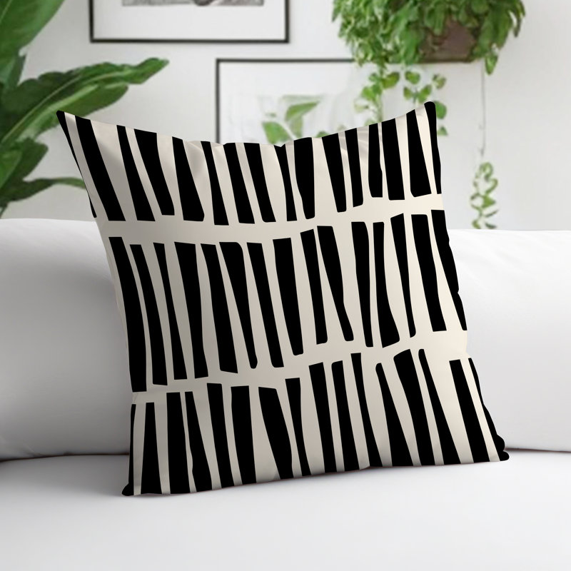 Coussin décoratif réversible Clayton, H 17 po x l 17 po, Crème / Blanc cassé