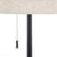 Lampe sur pied contemporaine 64 "en métal noir avec abat-jour en lin beige Tier-963712501