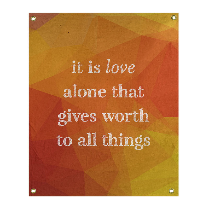 Tapisserie en polyester en faux gemme love quot, H 80 po x l 59 po, Ambre