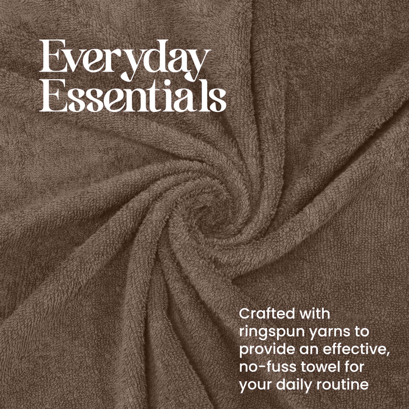 Essentials 6-Piece Bath Towel Set, Demitasse