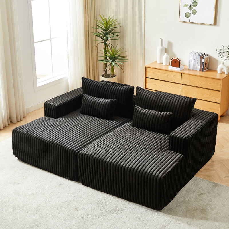 Canapé-lit modulaire surdimensionné de 87 po, fauteuil-lit moderne moelleux, sans assemblage, méridienne inclinable confortable pour chambre à coucher,