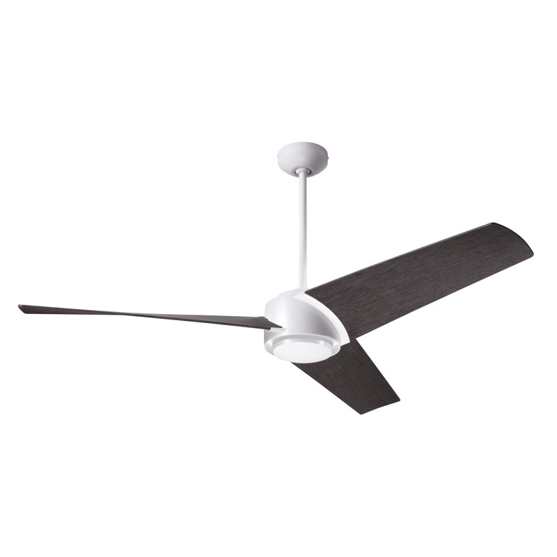 Ambit 56'' Ceiling Fan, Ebony, Matte White, Wall Control