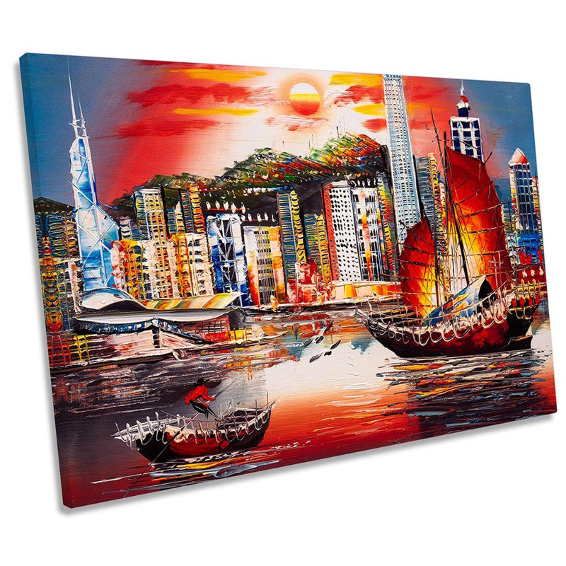 Victoria Harbour Hong Kong - Wrapped Canvas Print, 30.5cm H x 45.7cm W