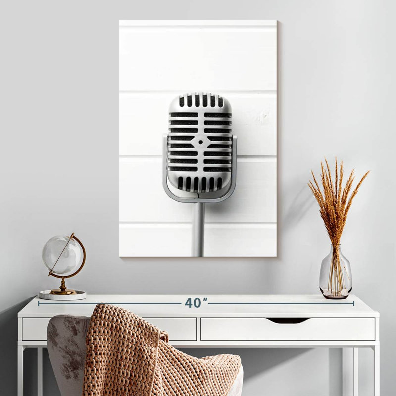 Microphone de scène rétro Abarca, H 30 po x l 20 po