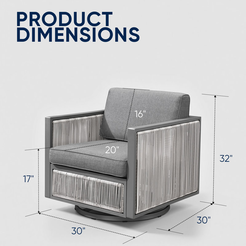 Fauteuil oscillant d'extérieur Trinie, Gris clair