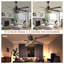 52 Inch Black Farmhouse Industrial Ceiling Fan with Light and Remote, DC Motor 6 Speeds Reversible Ceiling Fan for Large Room