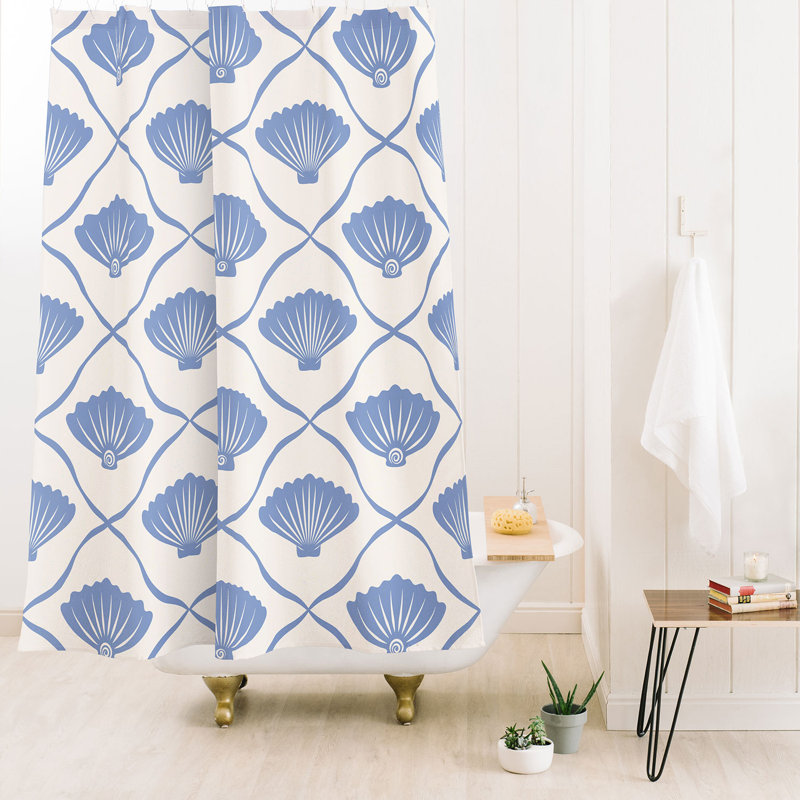 Rideau de douche Ninola Design, Cream/Blue Abstract