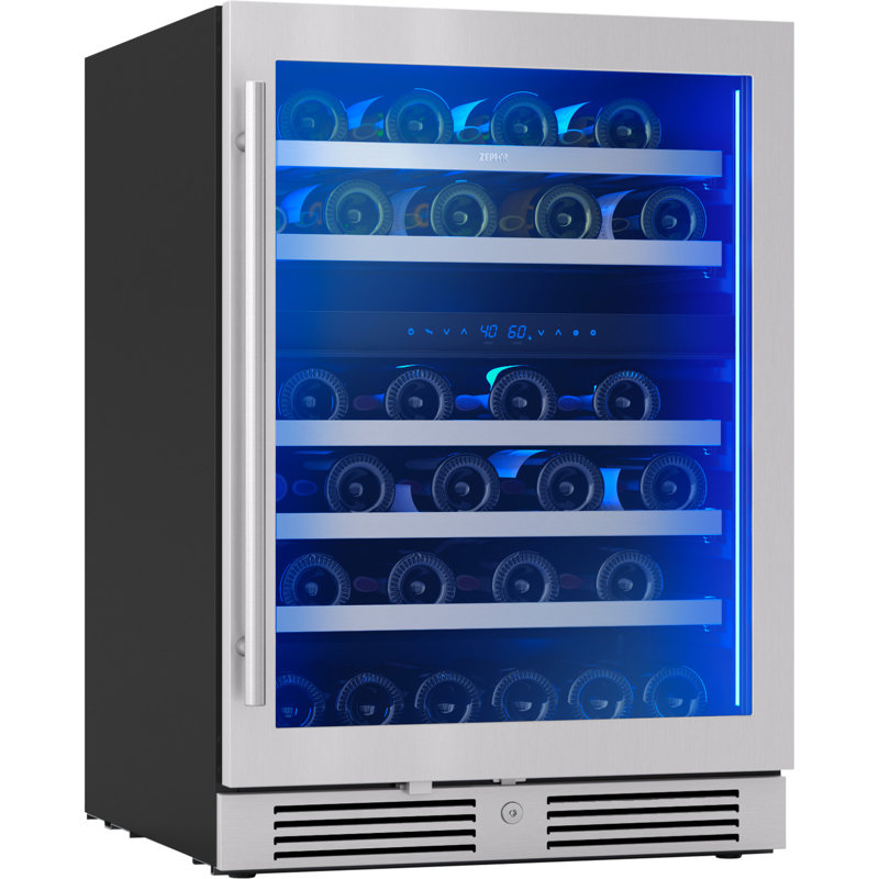 Zephyr Presrv 24" 45-Bottle Dual Zone Wine Cooler, Stainless Steel