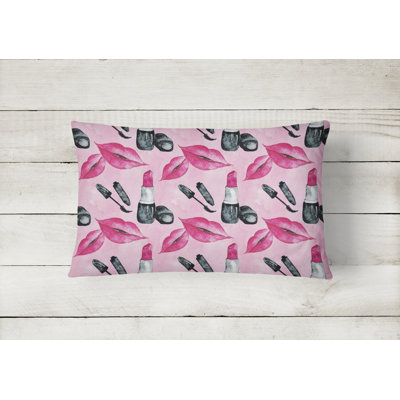  Watercolor Diva Lipstick Indoor/Outdoor Throw Pillow