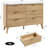 Fluted Dresser with 6 Deep Drawers, 47.2" Tall Chest of Drawers with Faux Marble Top-399590305