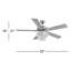 Ventilateur de plafond à pales grises ou noires avec finition nickel et incrustation de cristal de 52 po de largeur Alessandra-2067410278