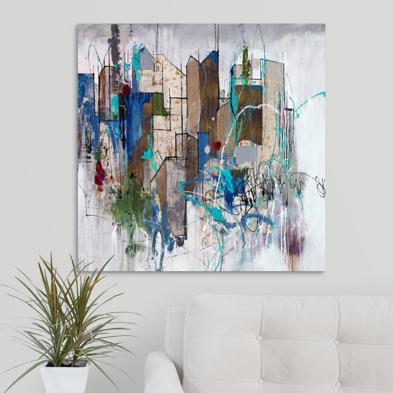 'Stomping Ground Fights' Painting on Canvas, Wrapped Canvas, 30" H x 30" W x 1.25" D