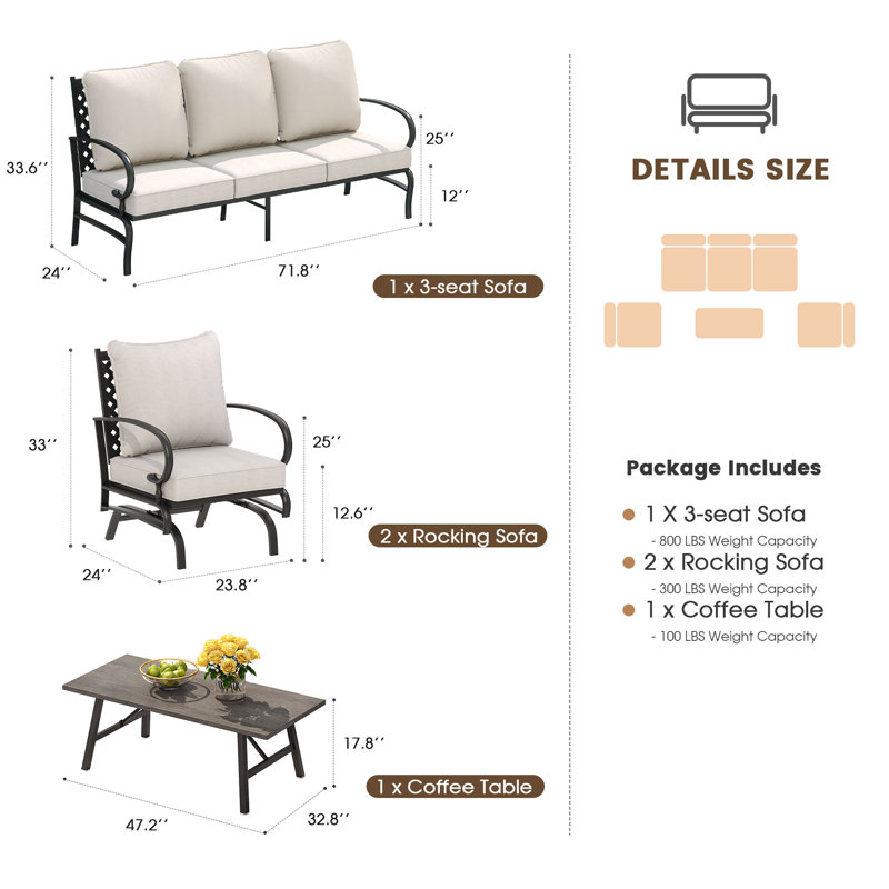 Chibuzor 5 - Person Patio Conversation Set