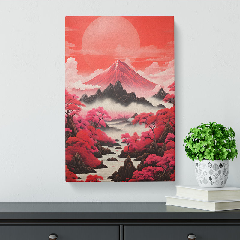 Japanese Mountains Neo-Plasticism - No Frame Print, 60cm H x 40cm W x 3cm D