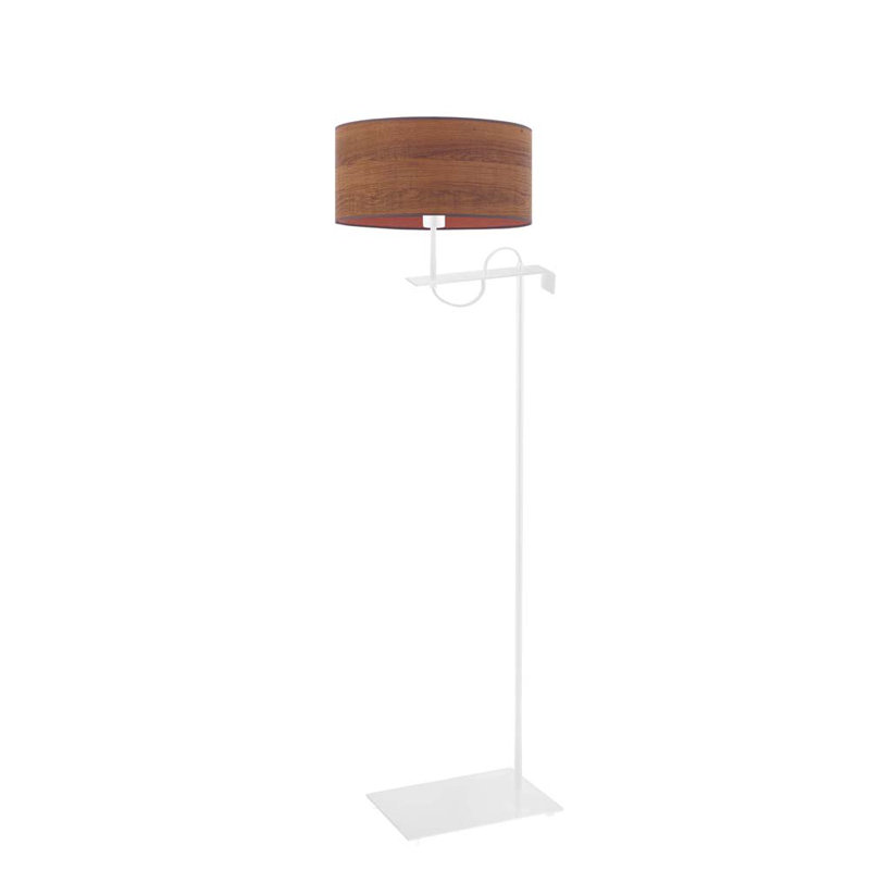 Birglinde 160cm Swing Arm Floor Lamp, White, Brown