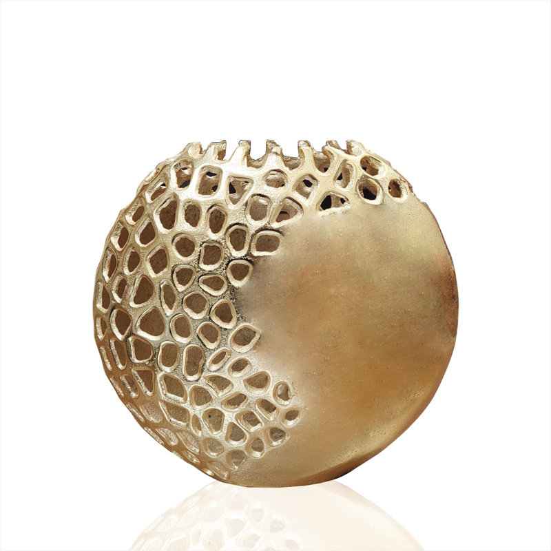 Handmade Aluminum Table Vase, Gold