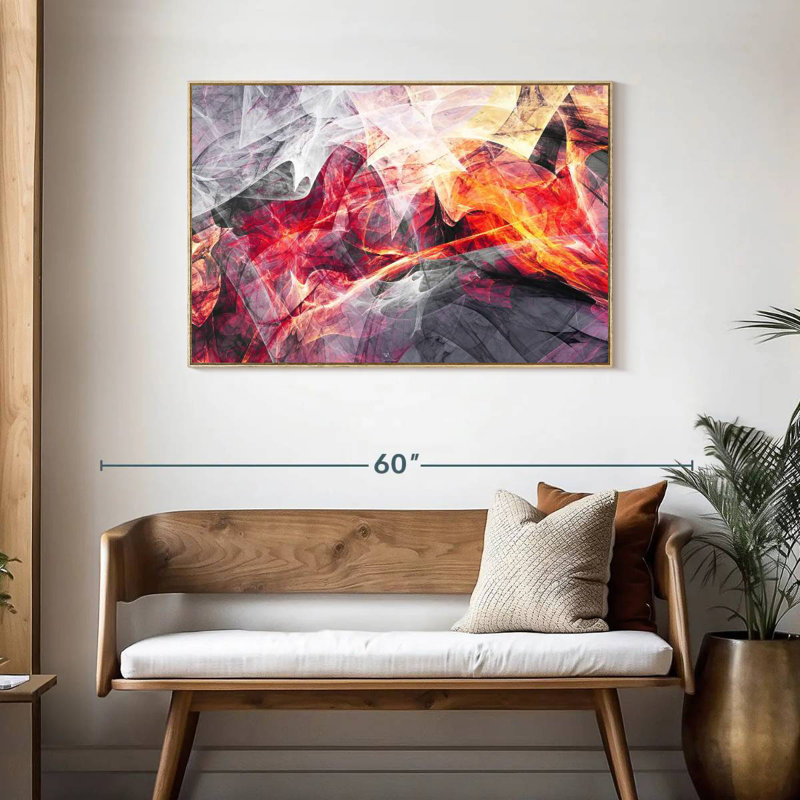 Lohan, le feu à l'intérieur, Cadre flottant en bois naturel, 40 po x 27 po