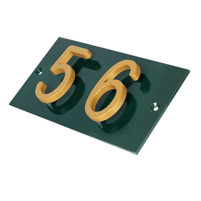 Plaque d'adresse horizontale flottante en aluminium Royal Shade - numéros de maison personnalisés à 2 chiffres pour des espaces intérieurs et extérieurs élégants