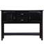 Buffet de salon en bois massif, grand espace de rangement - Console de 48 po de style rustique pour bureau