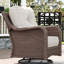  6 Piece Wicker Outdoor Furniture Set with 6-inch Comfy Cushions, High Back Patio Furniture Set with Swivel Rocking Chairs and Side Table-2015192431-2015192430