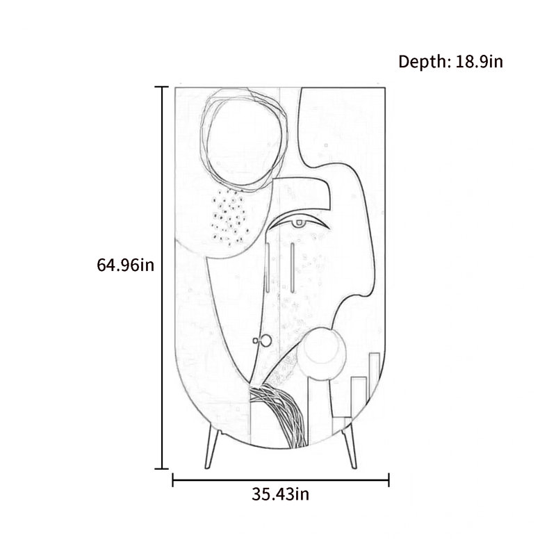 Armoire moderne à double porte minimaliste