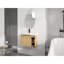 Meuble-lavabo mural compact avec lavabo compact, finition chêne clair moderne