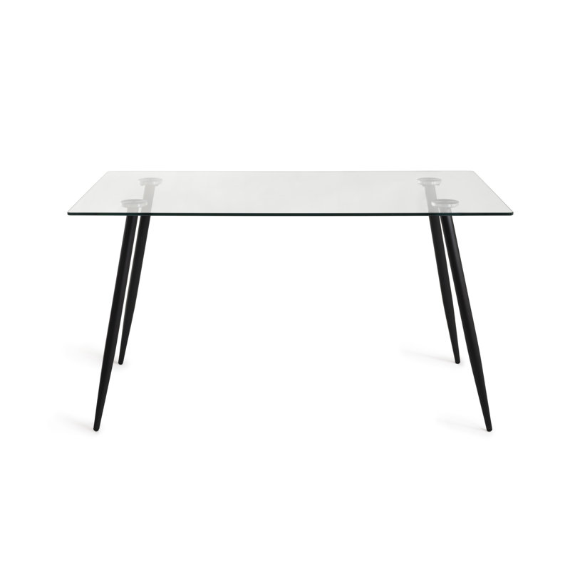 Avon Glass Top Metal Base Dining Table