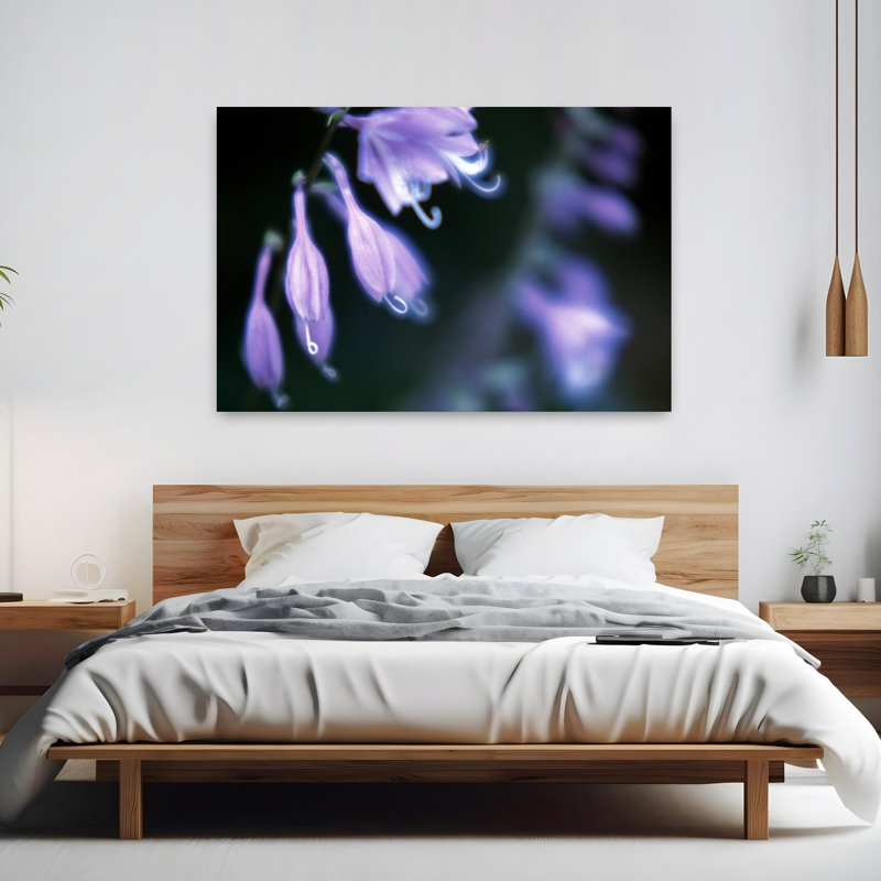 Gros plan sur des fleurs roses délicates et abstraites, art mural contemporain, H 40 po x l 60 po