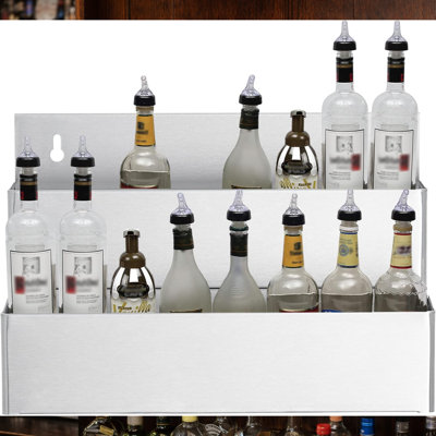 Express KitchQuip Stainless Steel 60" Speed Rail - Heavy-Duty Wall-Mounted Liquor Bottle Organizer, NSF Certifide