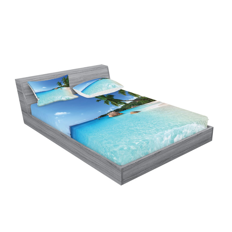 Drap-housse et coussin décoratif Ambesonne, Ensemble de draps pour très grand lit californien